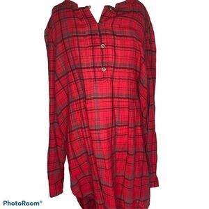 Anthropologie Holding Horses Size Small Red Plaid